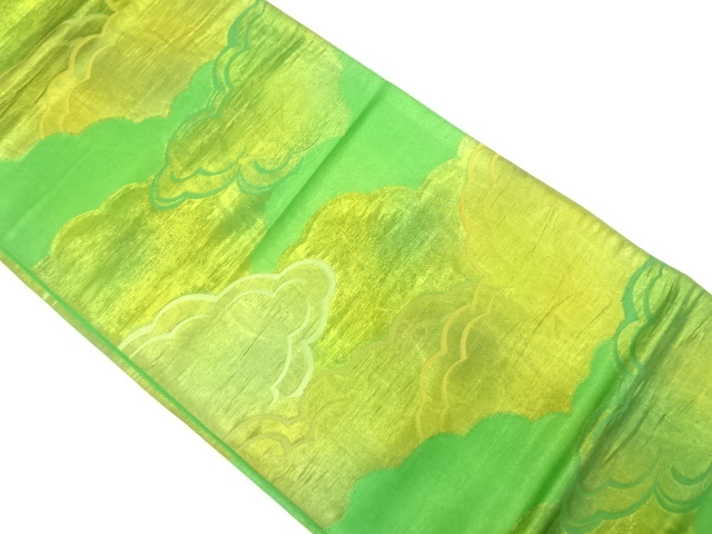 JAPANESE KIMONO / ANTIQUE FUKURO OBI / SILK / WOVEN CLOUD